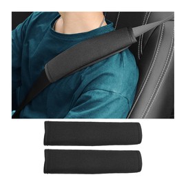 JNNJ Pack of 2 Car Seat Belt Pads, Durable Car Seat Belt Pads, Soft Seat Belt Shoulder Pads, Protection Padding for Seat Belt for Driving (Black)