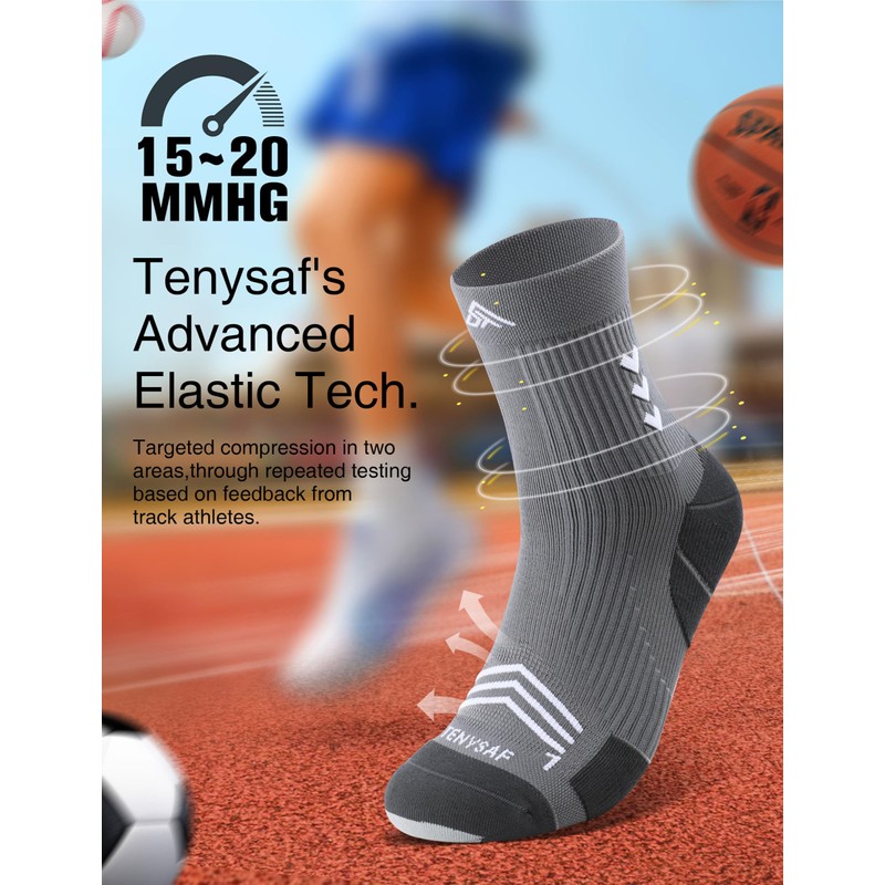 TENYSAF Compression Sport Running Socks: Athletic Socks for Men Women