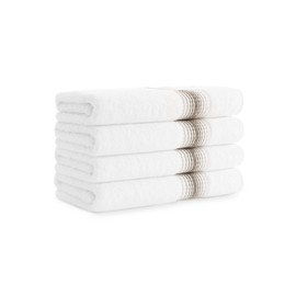 Aston & Arden Aegean Ombre Hand Towels - Pack of 4 - Oversized Ultra Soft Thick & Absorbent, 100% Ringspun Turkish Cotton Bathroom Towel for Spa, Hotel, 600 GSM, 18 x 32 in, Sand