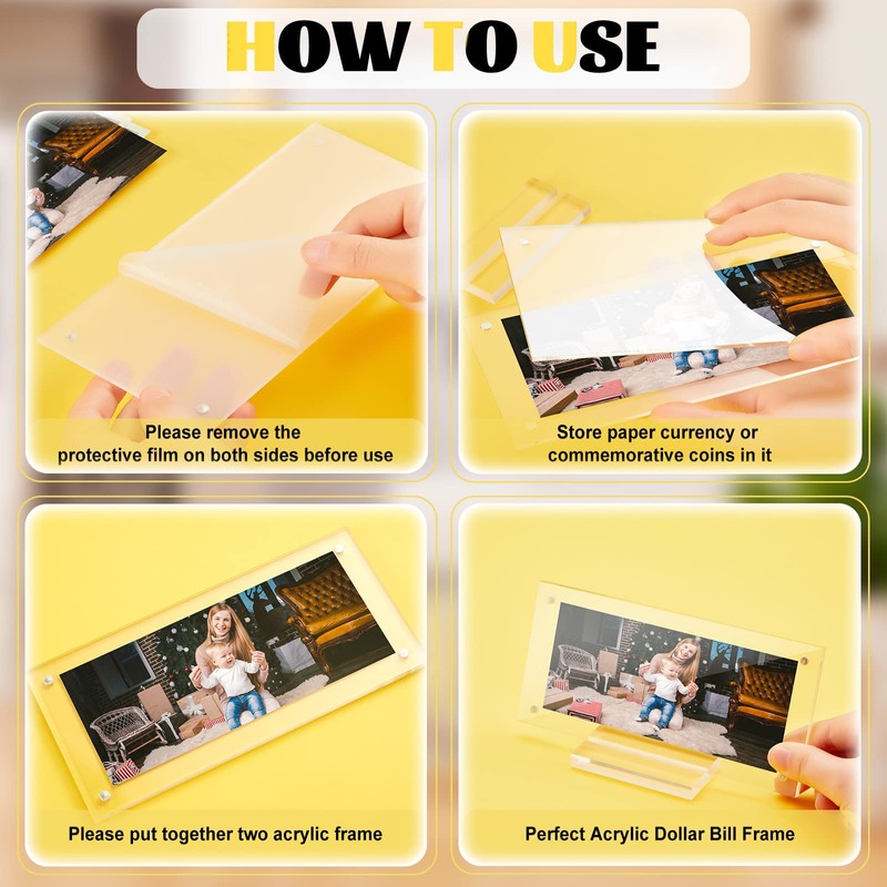 Dollar Bill Holder Acrylic Display Dollar Case Currency Ticket Protector