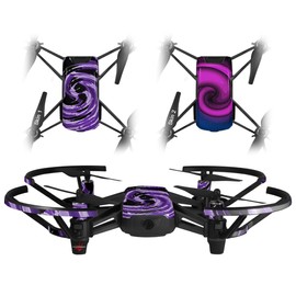 Skin Decal Wrap 2 Pack for DJI Ryze Tello Drone Alecias Swirl 02 Purple Drone NOT Included