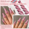 EternalClassic Dark Pink Medium Press on Nails Square, Glossy Square