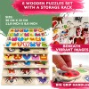 QUOKKA Wooden Puzzles for Toddlers 1-3 | 6 Pack with