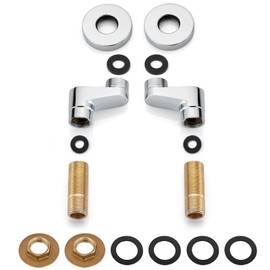 Airuida Extended Thread Adjustable Swing Arms 3-3/8 Inch Wall Mount Clawfoot Bathtub Shower Faucet Adapter 2.17 Inch Commercial Utility Eccentric Screw Plus Size 1 Pair Chrome Polish