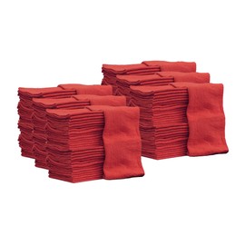 Nabob Wipers Auto Mechanic Shop Towels 500 Pack Bulk Shop Rags 100% Cotton Size 14"x14" Commercial Grade (500 Pack, Red)