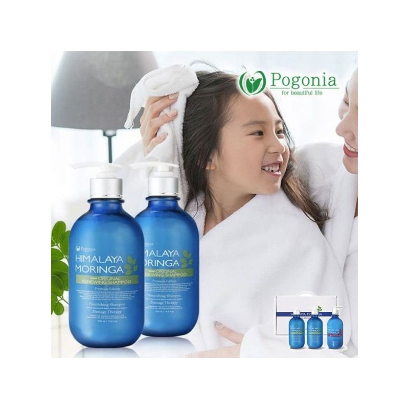 Pogonia Himalaya Moringa Shampoo & Treatment Hair 3-Piece Gift Set