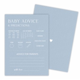 Baby Shower Game Kits - Minimalism Baby Prediction & Advice - Mist Blue - 30 Game Cards Included, Gender Reveal, Baby Announcement, Party Favor & Decor - B02