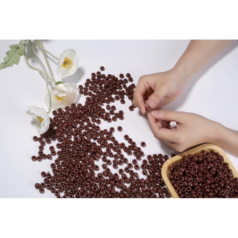 Sahoottie Brown Pony Beads Set 9 mm Brown Hair Beads