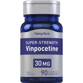 Piping Rock Vinpocetine 30mg | 90 Capsules | Super-Strength Supplement | Non-GMO, Gluten Free