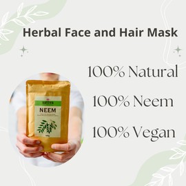 Sattva Neem Gesichtsmaske und Haarmaske - Anti Pickel Maske, Mitesser Maske für Männer und Frauen - Skincare Face Mask - Gesichtsmasken & Gesichtskurenfettige - Fettiger Kophaut und Schuppen - 100g