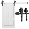 7.5FT Single Sliding Barn Door Hardware Kit, Basic Black Big