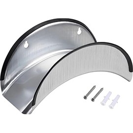 Unibos | Galvanised Hose Hanger | HEAVY DUTY | Wall-Mounted Metal Hose Holder | Hose Bracket | Fittings Included | Anti-Corrosive | GREY