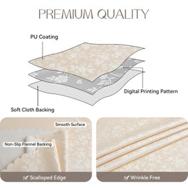 Romanstile Round Tablecloth 80 cm Washable Oilcloth Tablecloth Beige 350 GSM Small Plastic Tablecloth Tablecloth Waterproof for Party, New Year's Eve, Outdoor, New Year, Festival, Garden Table, Coffee