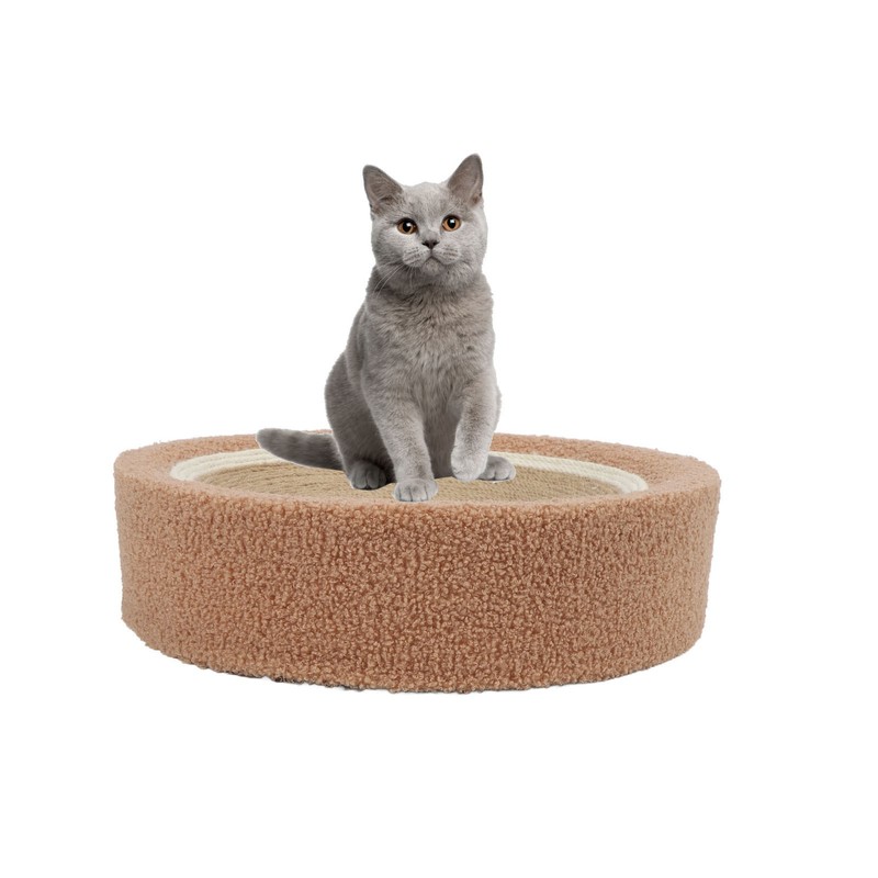 Round Cat Scratcher Ergonomic Cat Scratching Lounge Bed Sisal Cat
