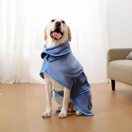 Zorela Dog Drying Coat, Super Soft Coral Fleece Dog Drying Towel Robe, Fast Drying Microfiber Towel Robes Dressing Gown Bathrobe for Dogs After Bath, Swim, Beach, Wet Walk