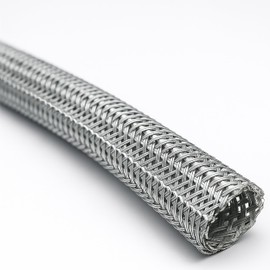 Electriduct 1" Hook Self Closing Sleeve Braid Wrap Around Sleeving Flame Retardant Flexible Mesh Cord Cover Cable Protector Wire Organizer - 50 Feet - Gray