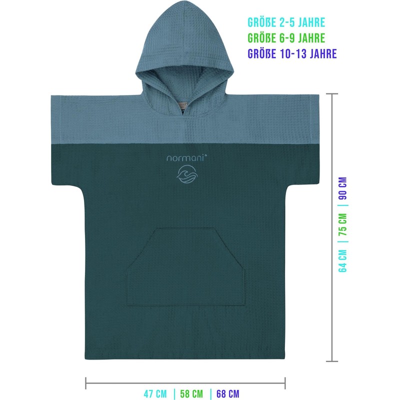 Children's Waffle Pique Bath Poncho 100% Bamboo Viscose Lightweight and