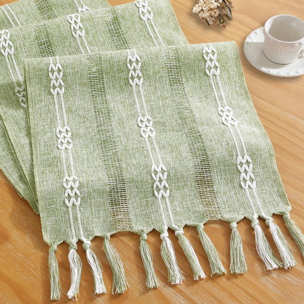 Cenebonxy Rustic Boho Table Runner, Farmhouse Table Runners 72 Inches