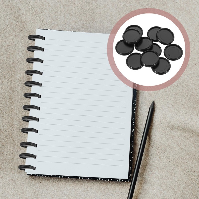 DIYEAH Pack of 55 Black Plastic Discbound Discs for Loose