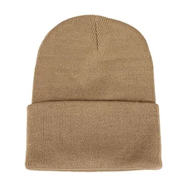 New Hattan Knit Cap, Men's, Women's, Solid Color, Hat, Beanie, Watch Cap, beige