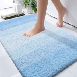 OLANLY OLANLY Bathroom Rugs Mat 30x20, Extra Soft Absorbent Microfiber Bath Rugs, Rubber Backing, Quick Dry, Machine Washable Bath Mats for Bathroom Floor, Tub and Shower, Home Decor Accessories, Sky Blue
