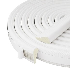 118" Wedge-Shape Foam Window Stripping Door Seal, Noise Cancelling Window Inserts Soundproofing Insulation Tape, White Self Adhesive High Density Foam Sealing Strip for Large Gap Doors and Windows