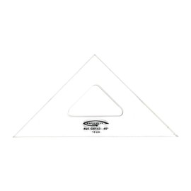 Graphoplex Set Square 45 ° 3 Straight Edges Transparent 13 cm transparent
