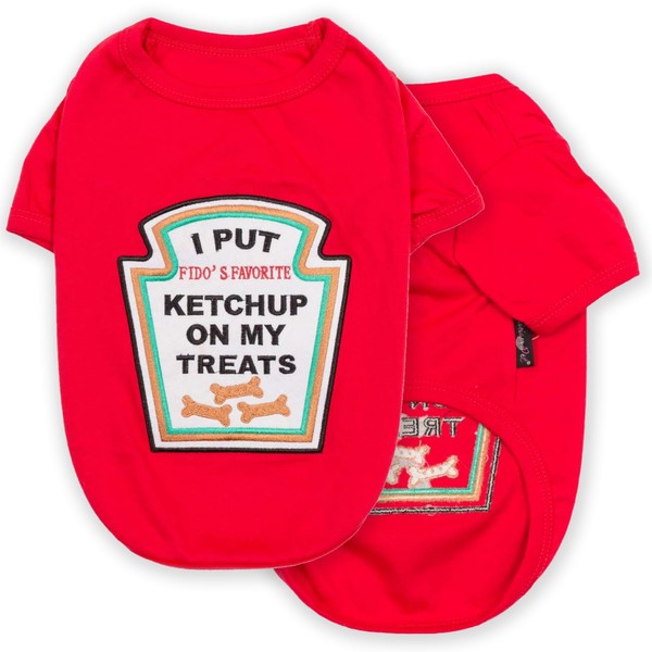 Parisian Pet Dog Shirt - Embroidered “ I Put Ketchup