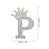 PATIKIL Letter Brooch Pins, Crown Initial Rhinestone Alphabet P Letter