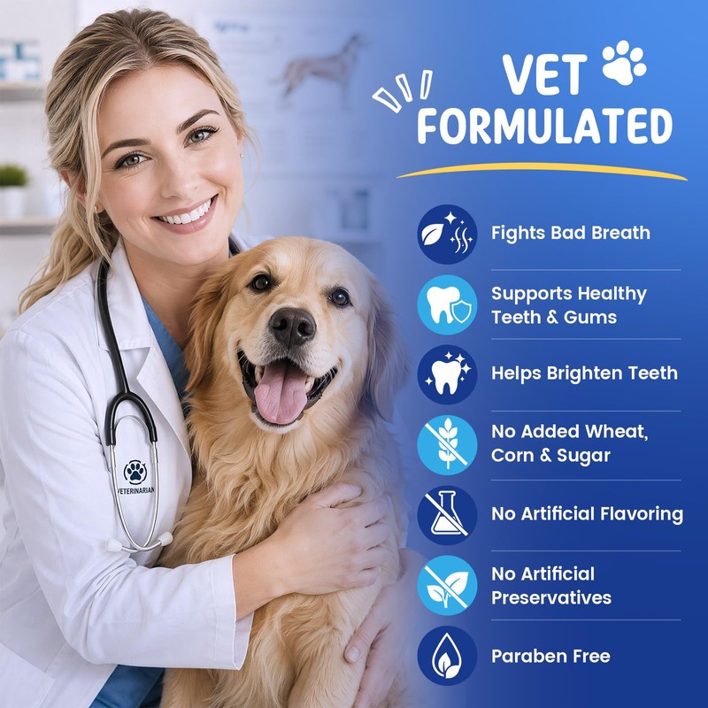 PHASORRA Dog Dental Probiotic Soft Powder Chews, 120 Count, Kelp