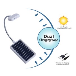 Glovion USB Light for Laptop and Clip on Book Light Solar Powered Reading Lamp