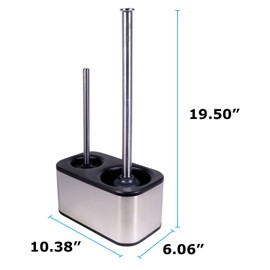 Blue Donuts Toilet Brush and Plunger Set with Holder, Sleek Minimalist Modern Stainless Steel Bathroom Accessories Toilet Plunger and Toilet Bowl Brush Combo