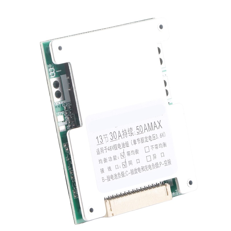 13S 30A Lithium Battery Charging Protection Board BMS PCB with