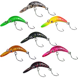 UV Active Premium Trout Wobbler Set in Catchy Colours, 7 Pieces, 2.5 g, 5 cm, Wobler for Trout, Fishing Wobbler, Trout Wobbler, Trout Bait, Wobbler, Trout Bait, Trout Bait, Trout (7 Pieces, 2.5 g, 5