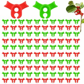LSRVNM Pack of 100 Plant Benders, Growth Bender Clips, Plant Growth Bender, Plant Stem Trainer Clips, for Bending Plant Stems and Changing the Growth Direction (Red + Green)