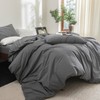 FOSSA Duvet Cover Set 100% Washed Cotton Linen Feel Super