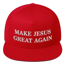 Hogue WS LLC Make Jesus Great Again Hat (Embroidered Flat Bill Snapback Cap)