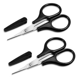 2 Pack Small Sewing Scissors Stainless Steel Crafting Scissors Pointed Scissors with Cover, Precision Portable Scissors for Embroidery Quilting Sewing Knitting Crafting (Black)