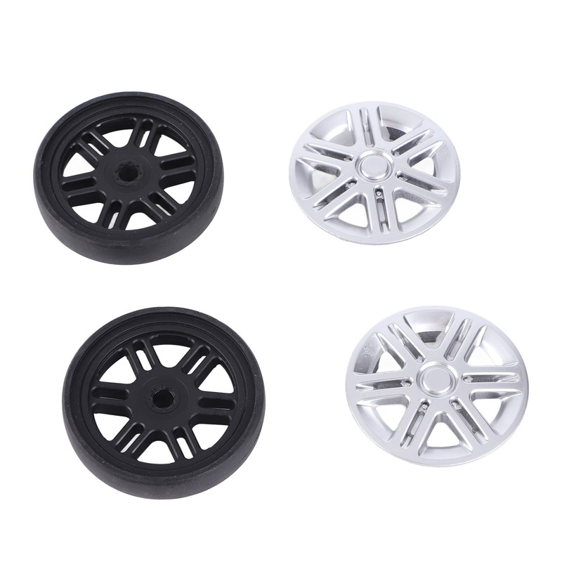 4 Sets Suitcase Repair Wheels with Covers PVC Wheel Casters