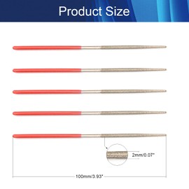 Auniwaig 150 Grit Mini Diamond Needle File 2mm x 100mm Small Round Shape Micro Needle File For Micro Metal Sanding Sanding Jewelers Hobby Wood 10 pcs