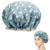 Shower Cap for Women, Elastic Band Waterproof Plastic Shower Cap,