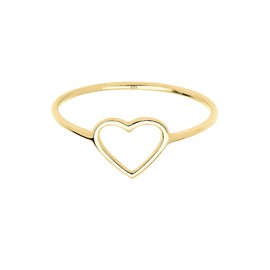 Elli Premium Women's Ring Stacking Heart 375 Yellow Gold, 54, Year-round, No Gemstone