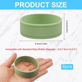 8PCS Silicone Baby Bottle Labels for Daycare - Reusable Writable Bottles Name Bands, Anti-Slip Bottle-Labels for Babies Bottles for Daycare to Write Name/Date Label