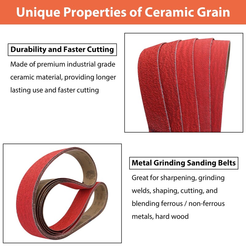 2 x 72 Ceramic Grinding Belts, 2x72 Inch Metal sanding