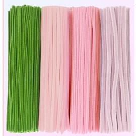400 Pcs Pipe Cleaners Craft Kit and Craft Supplies Set, 4 Colors Chenille Stems Craft Kits. Includes Floral Tape, Wire, Stems and More, DIY Arts and Crafts Supplies for Flower Making (Pink)