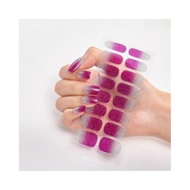 Generic 16Pcs Glitter Pure Color Full Nail Wraps Nail Polish Sticker Thick Cs052 Nail Wraps Stickers Manicure Supplies for Women Nails Full Long Lasting Easy Apply and Remove