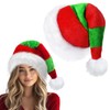 Cleacloud Christmas Elf Hat, Long Red And Green Striped Elf