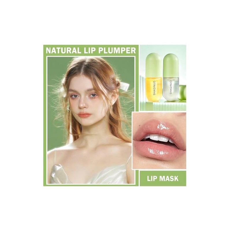 Lip Plumper, 2PCS De Suero Natural Para El Cuidado Brillo