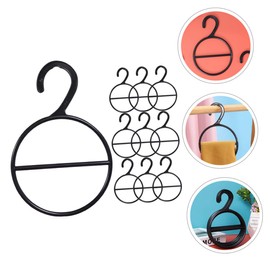 ULTECHNOVO 10pcs Scarf Hanger Multi Functional Space Saving Tie Belt Organizer Rack for Closet Strong Load Bearing Capacity for Scarves Ties Shawls and Belts Black