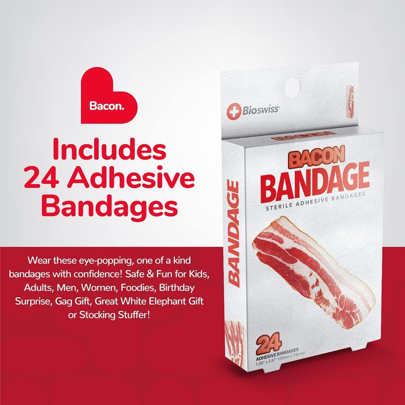 BioSwiss Bandages, Bacon Shaped Self Adhesive Bandage Set, Latex Free,